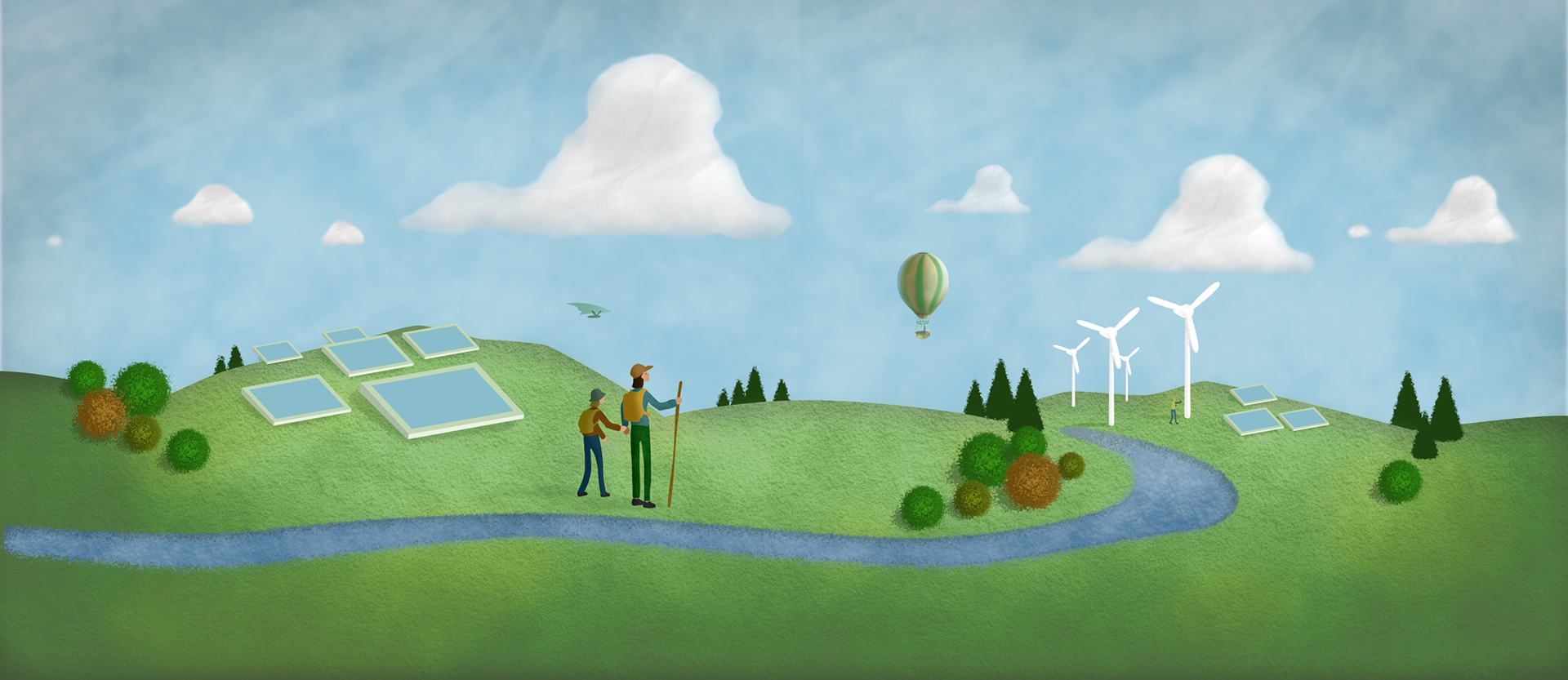 Clean energy forum illustration design