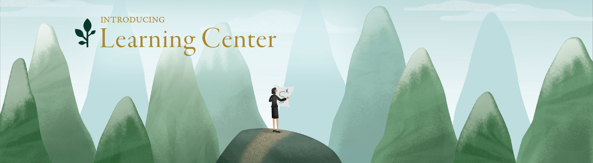 Learning platform launch key banner illustration